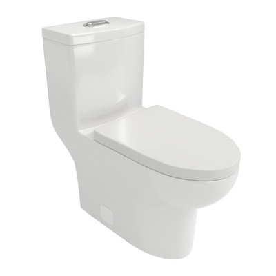 Toilette en céramique une pièce, double chasse avec siège à fermeture en douceur