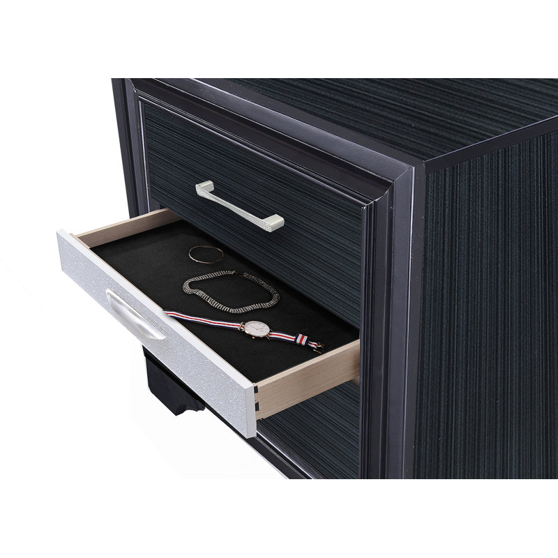 Table de chevet chic et fonctionnelle avec tiroirs spacieux et compartiment à bijoux pour la vie organisée