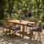 Ensemble repas d'extérieur en bois d'acacia 7 pièces 67,75 "-85,43" avec coussins et table extensible, teck-131279675