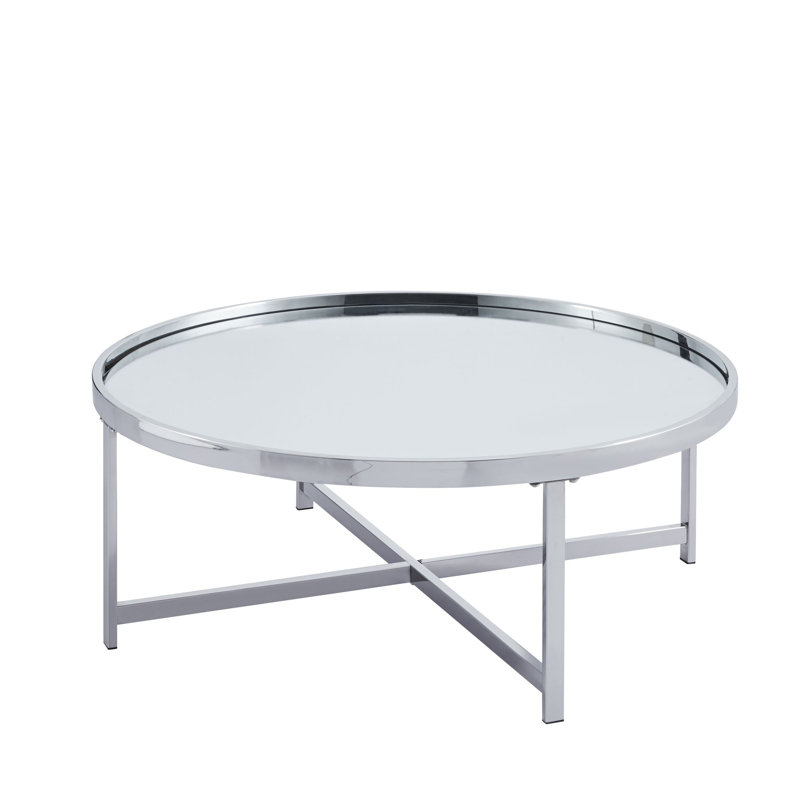 Bayah Cross Legs Coffee Table, Silver