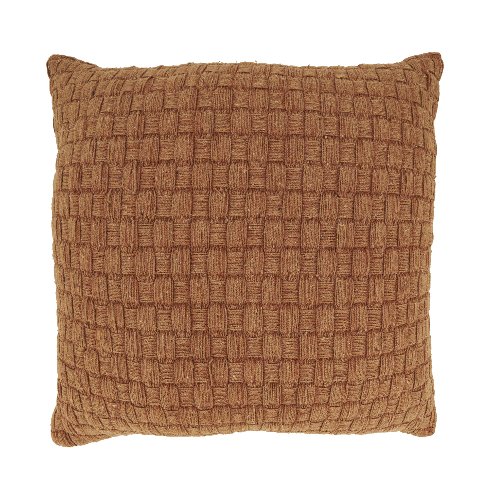 Textured Waffle Weave Pillow Cover, Orange, Duck Down