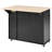 Style Kitchen Island With Towel Rack & 3 Tier Cabinet, Black Pull Out Cabinet Adjustable Shelves,-767096211