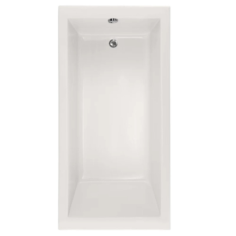 Lacey 60'' L Soaking Bathtub, Bone, Polished Nickel
