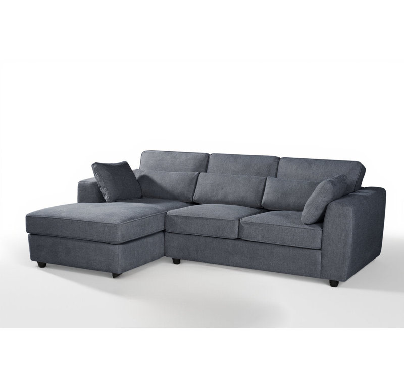 Huckaby 3 Seater Corner Sofa , Left Hand Facing, Dark Grey