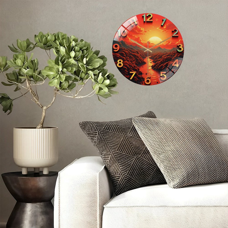 Horloge murale Sunset River