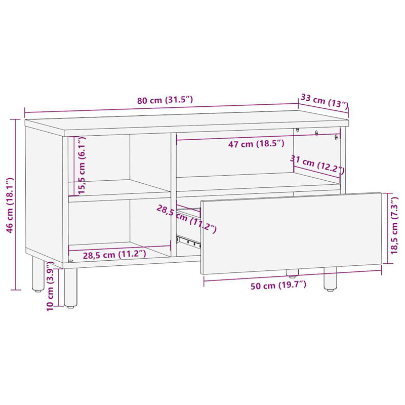 Aizlynn Unfinished TV Stand for TVs up to 32"
