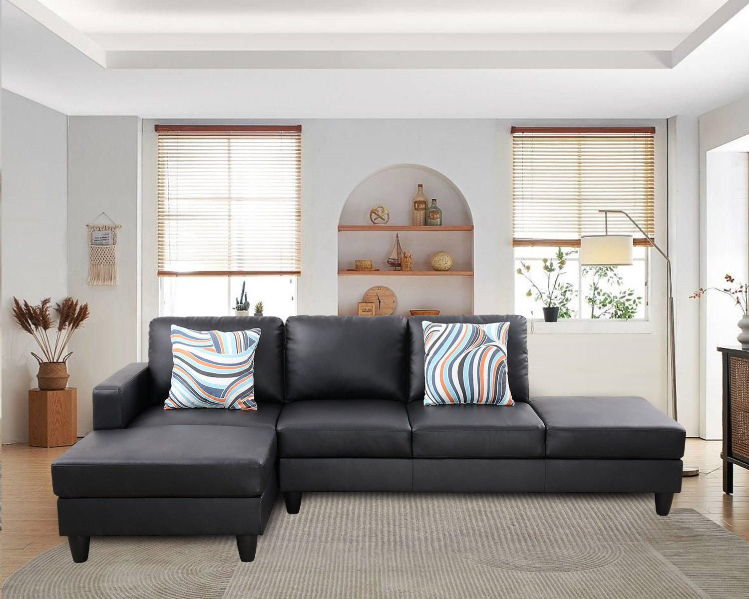 Ebern Designs Stevo Faux Leather Living Room Set | Wayfair