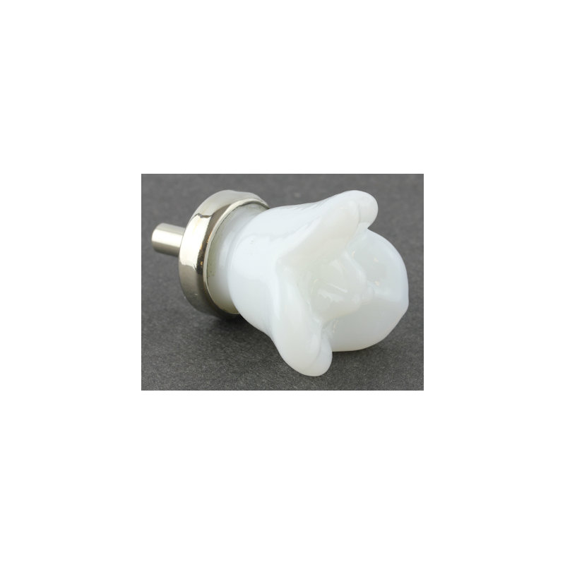 (Paquet de 5) Poignée de fleur de poivron 1-1 / 4 po blanc laiteux