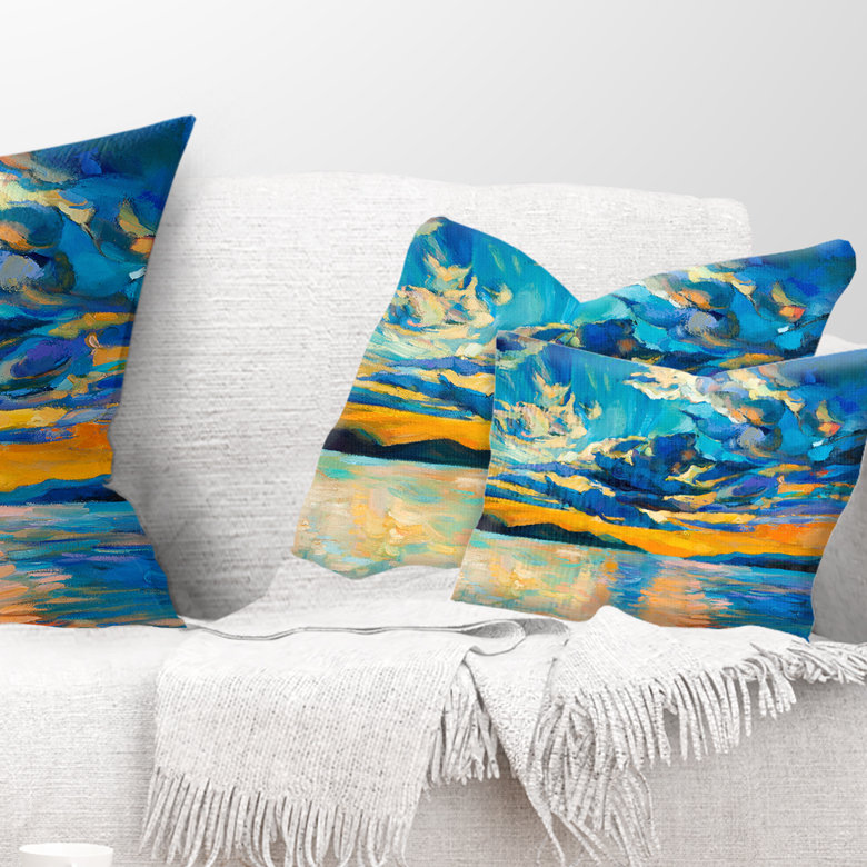 Coussin Orange Sunset, Rectangulaire, 12 po x 20 po