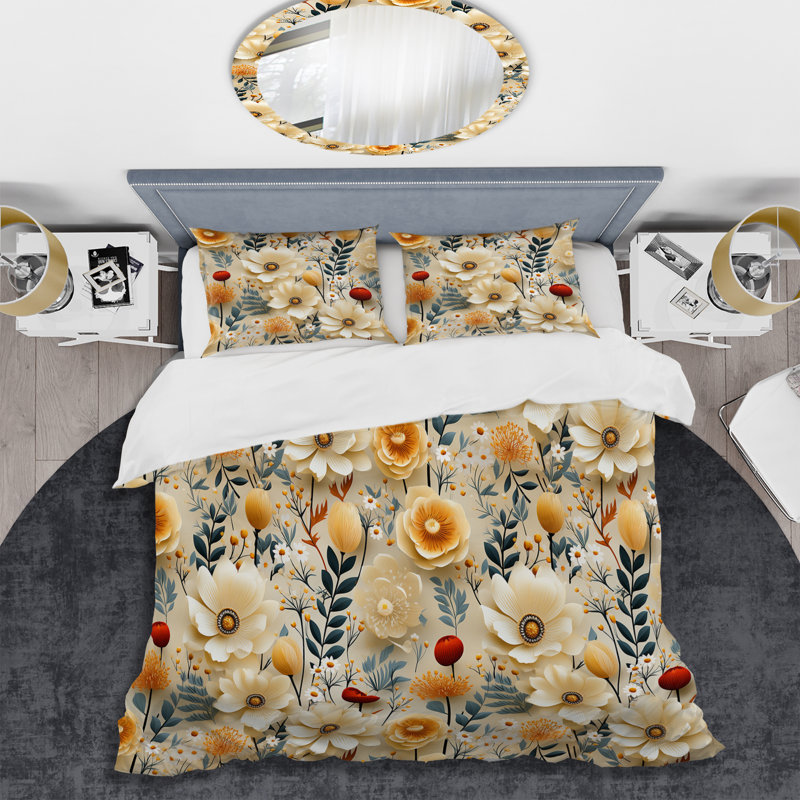 Ensemble de housse de couette Beige Bohemian Bliss, Housse de couette pour très grand lit et 2 très