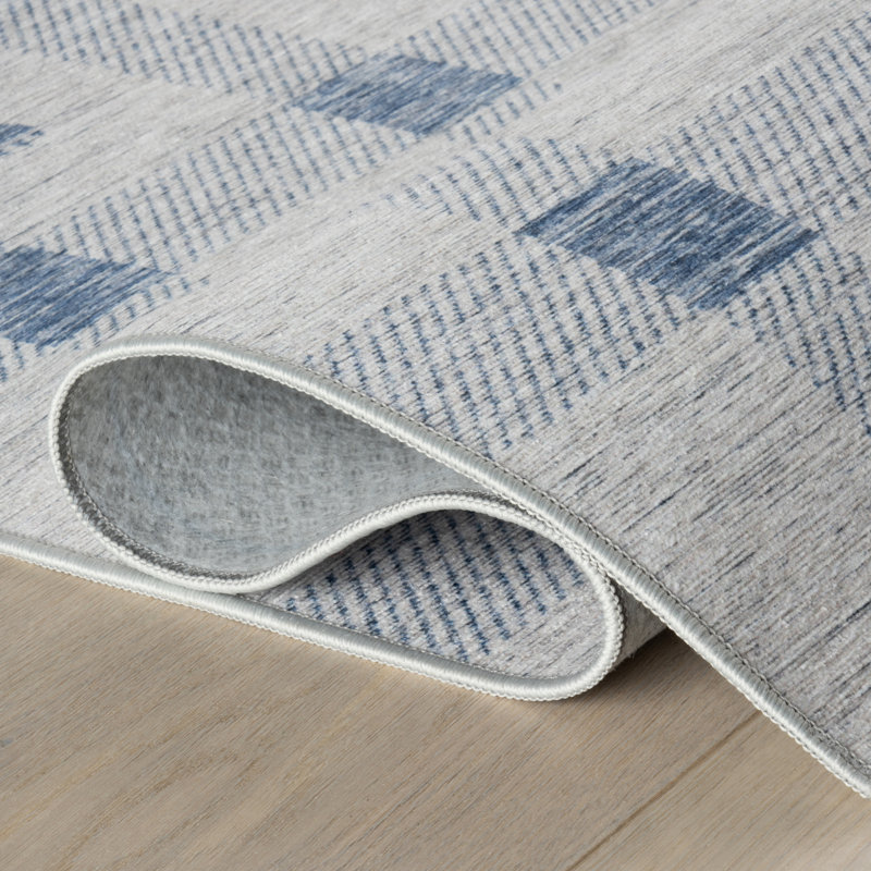 Valen Modern Plaid Machine Washable Rug, Rectangle 5' x 8'