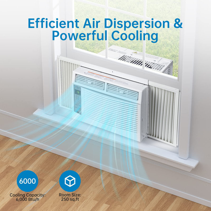 NANAN 6000 BTU Wi-Fi Connected Window Air Conditioner with Remote Included