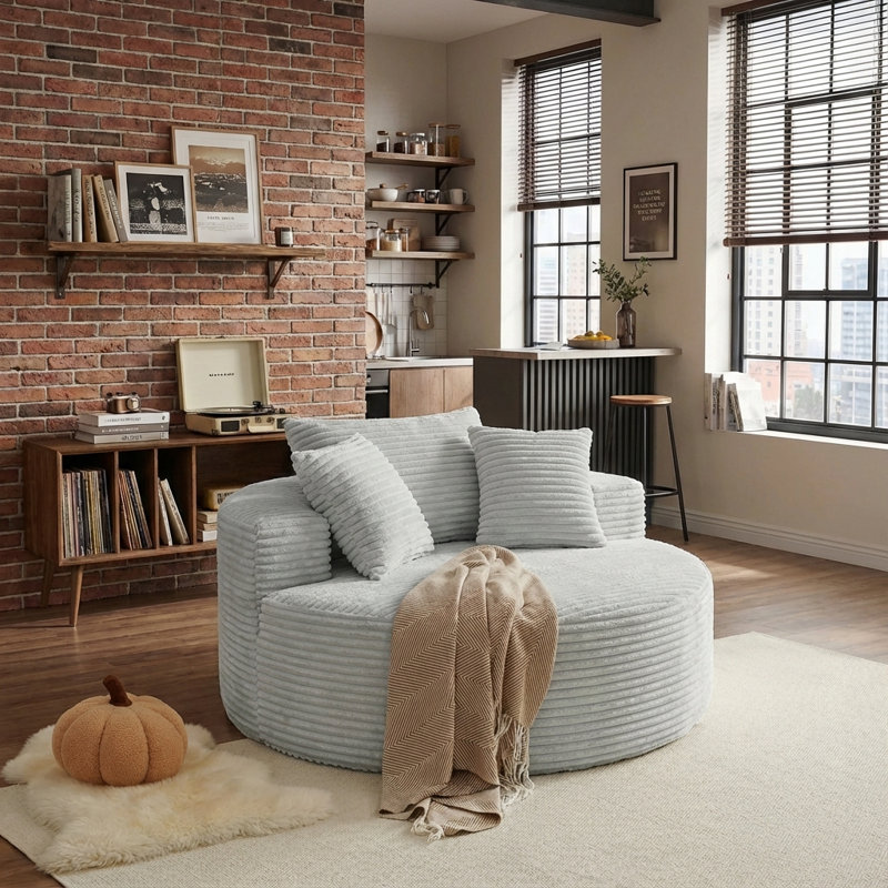 Très grand fauteuil 55 po Cloud, Gris clair