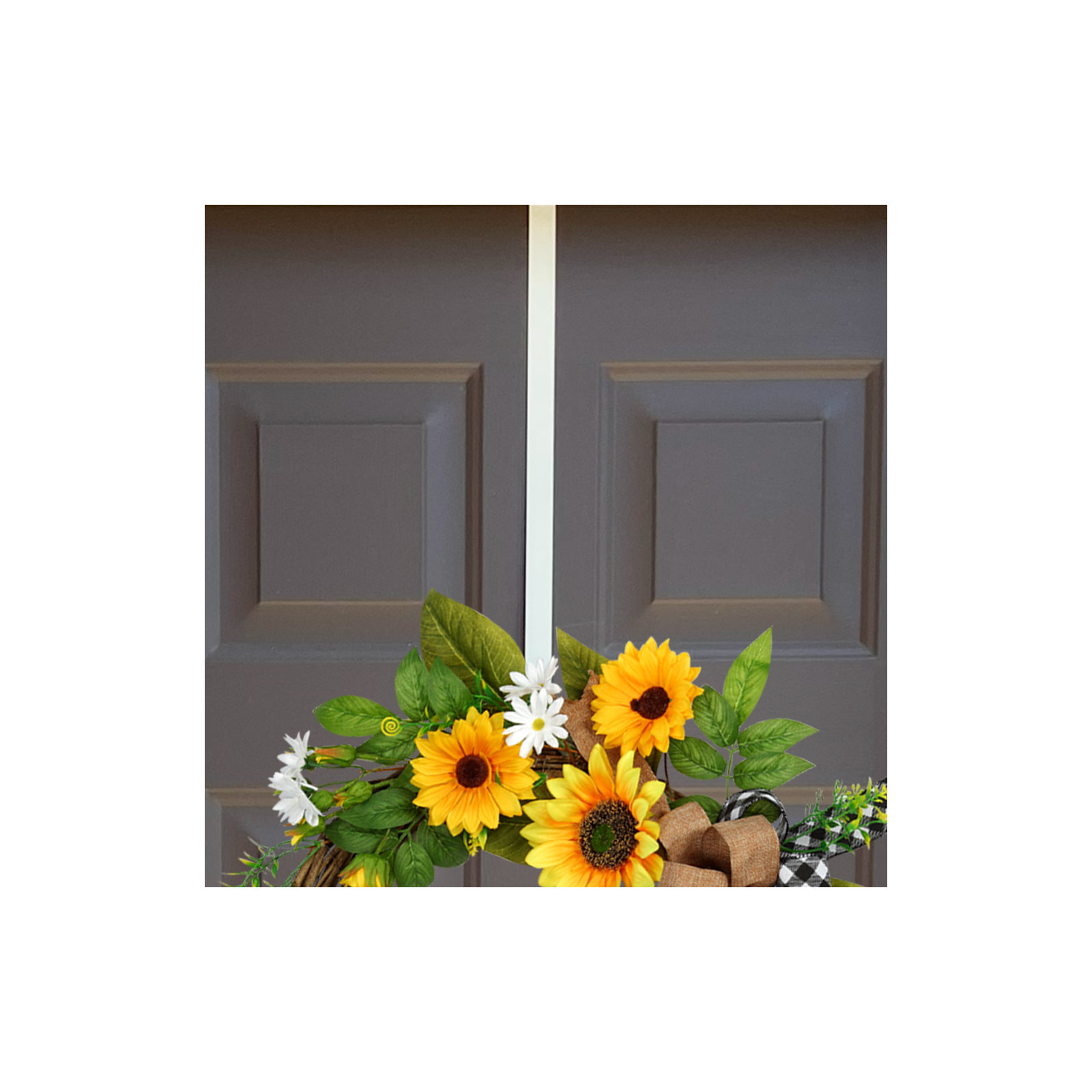 Dual-Sided Wreath Hanger, White