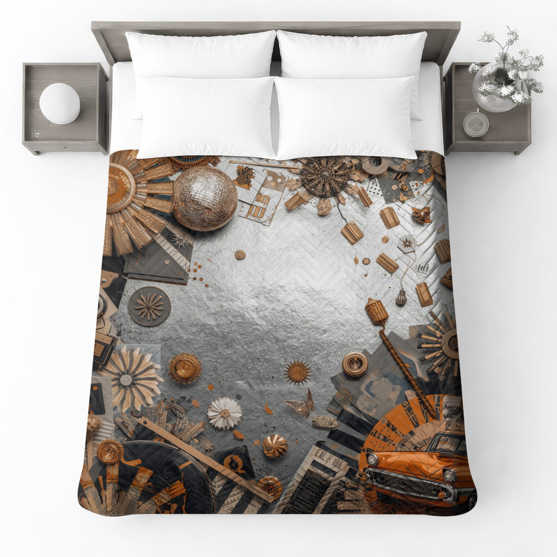 Couvre-lit matelassé en métal métallisé, Double