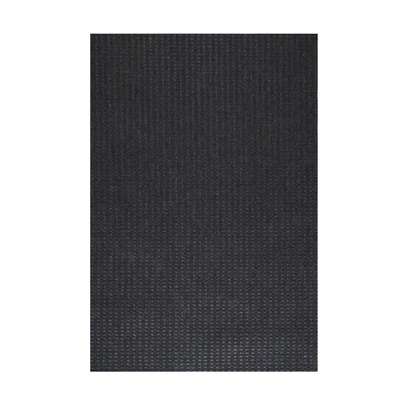 Tapis intérieur / extérieur noir tissé à la machine Estivalis, Rectangle 8 pi x 15 pi