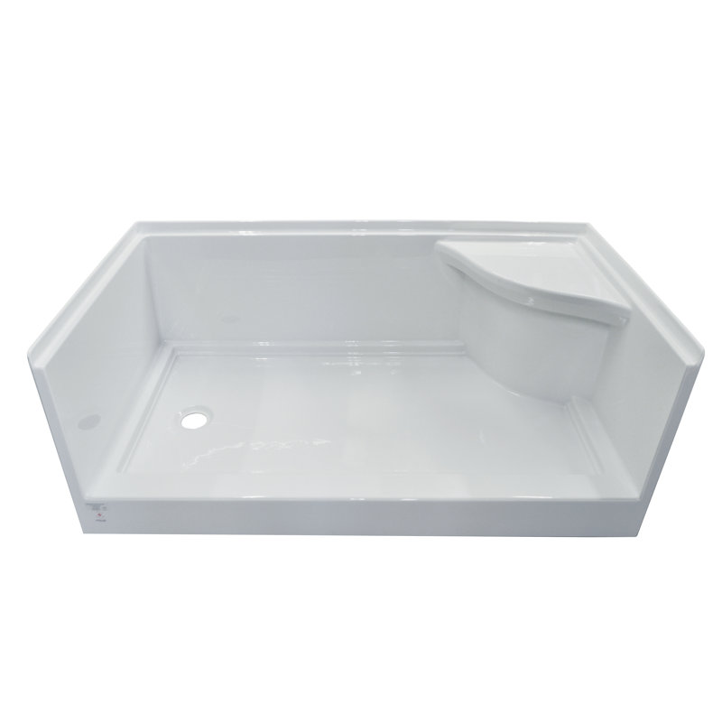 Signature 60'' W 32'' D Rectangular Single Shower Base Yes, Left