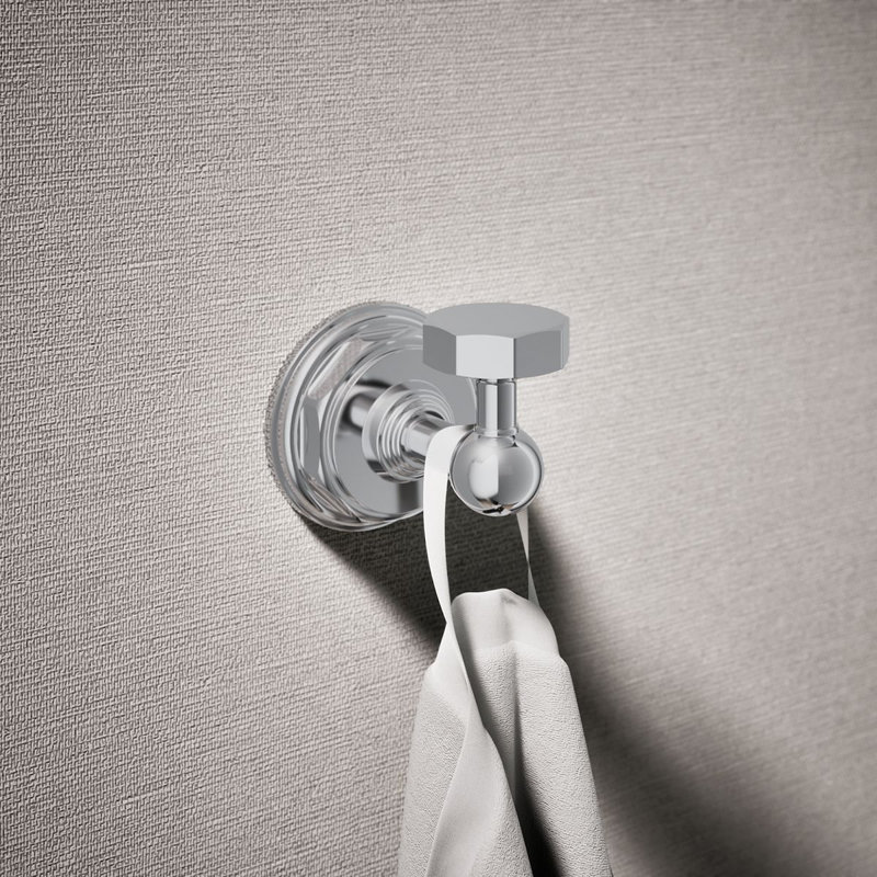 Pinstripe® Wall Mounted Robe Hook, Polished Chrome