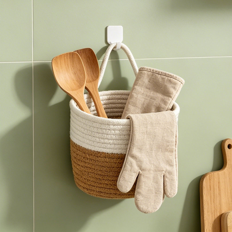 Panier de rangement en coton, Khaki