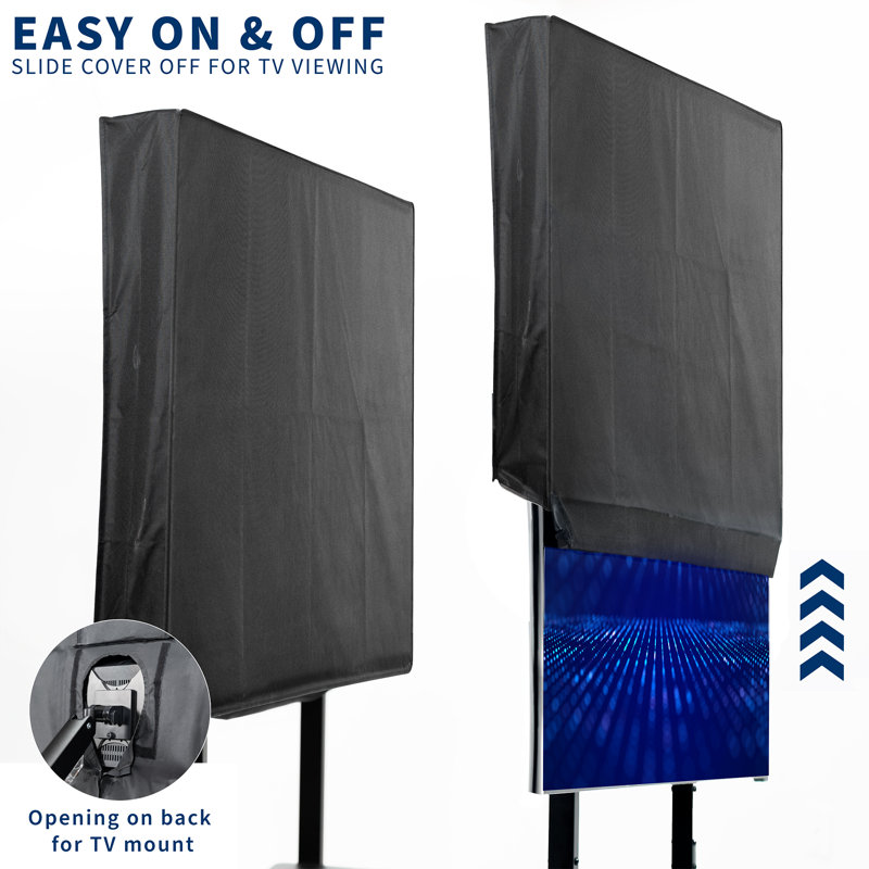Black Weatherproof Oxford Flat Screen TV Cover for 65 to 70 Inch Screens