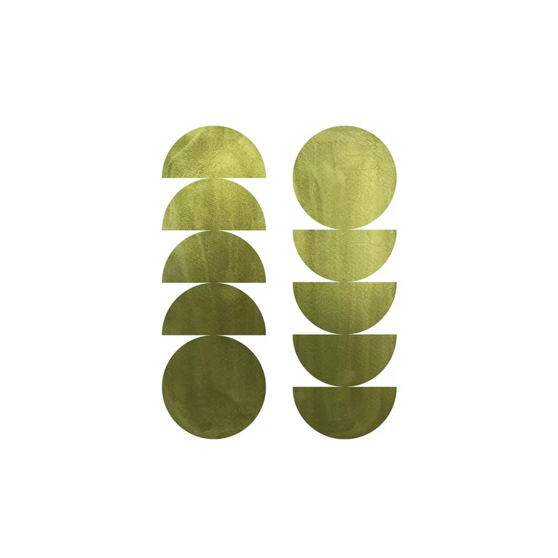 Green Geometric Shapes by Whales Way - Painting on Canvas, 66.04cm H x 45.72cm W x 3.81cm D, Wrapped Canvas
