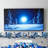 Lux Blue Christmas 60 " Poinsettia Garland