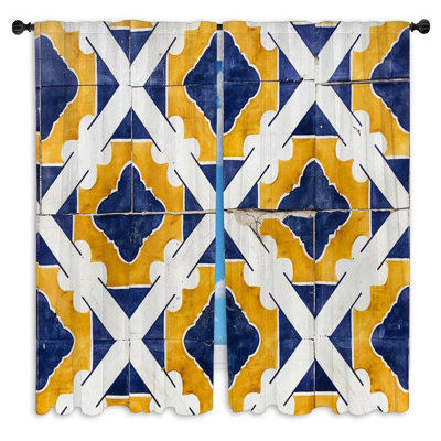 2 panneaux de rideaux transparents en tuiles portugaises_13920
