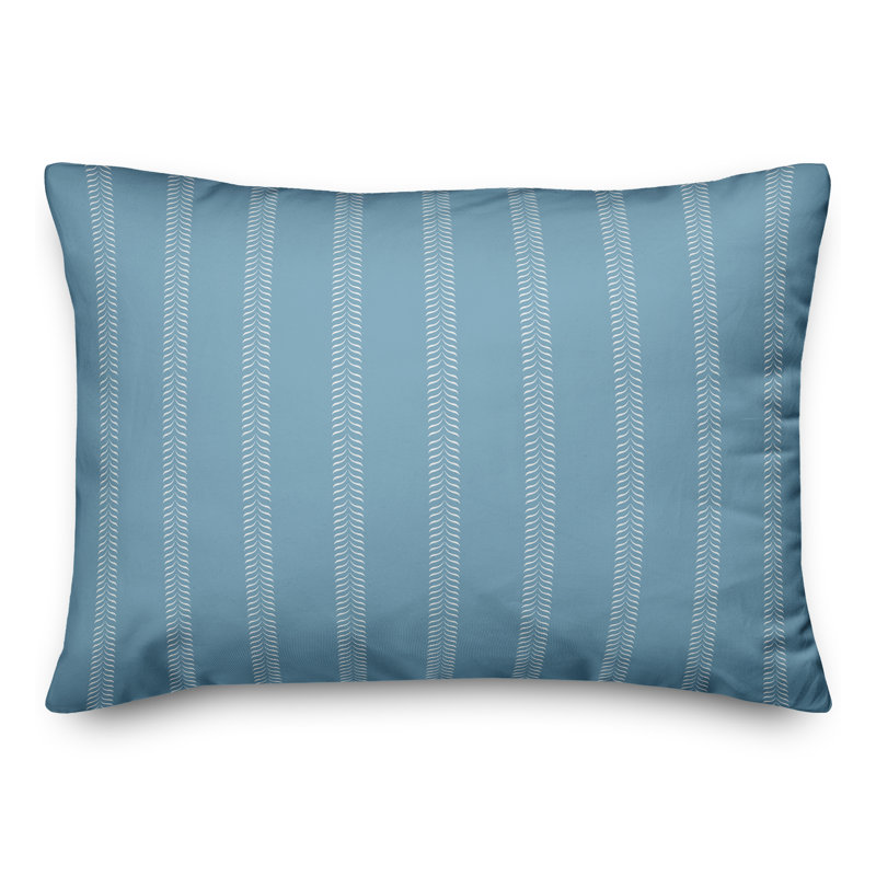 Striped Outdoor Throw Pillow, Blue