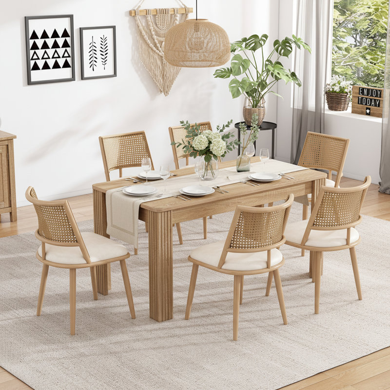 Chaises de salle à manger Thryve, Naturel, 6