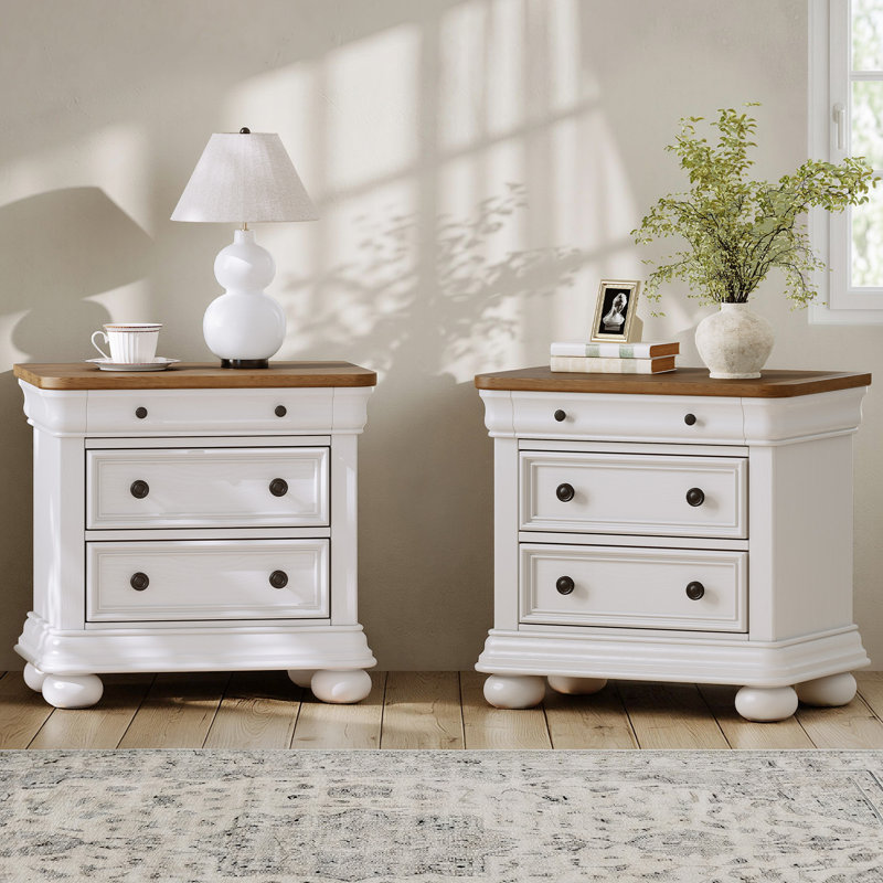 Ensemble de chambre à coucher 3 pièces, Crème, Très grand