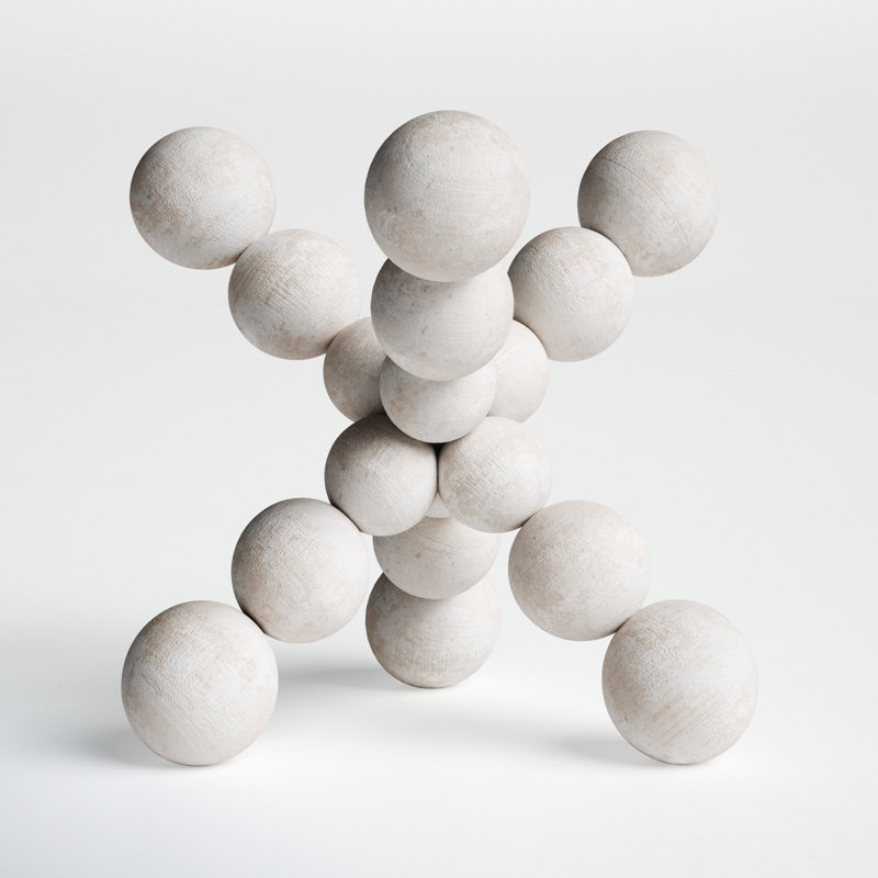 Page Abstract Figurines & Sculptures, 7" H x 7" W x 7" D, White