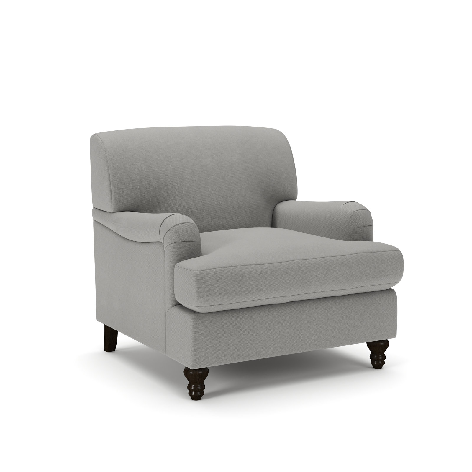 Walters Tight Back Armchair, Bayou Light Gray Canvas