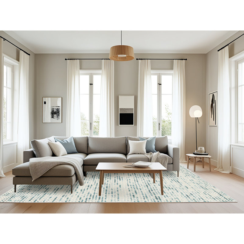 Tapis contemporain gris, Rectangle 8 pi x 10 pi