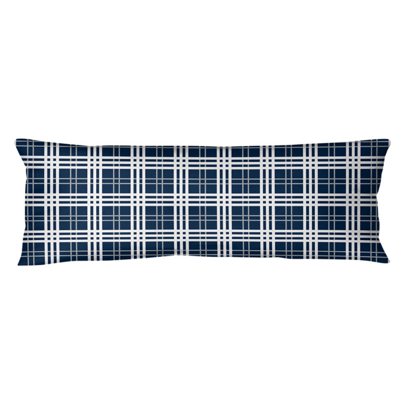 Polyester Medium Pillow, Navy/Gray/White, Plush Fleece