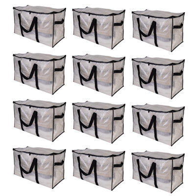Paquet de 12 sacs de rangement robustes et transparents Rebrilliant