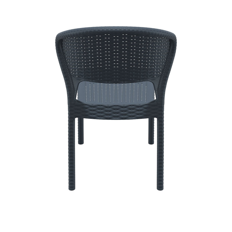 Chaise d'appoint empilable Coral, Gris rotin