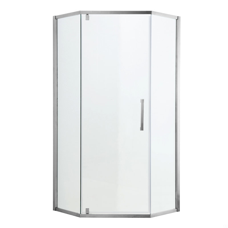 Porte de douche 34-1 / 8 "X 72" Cabine de douche semi-sans cadre à charnière