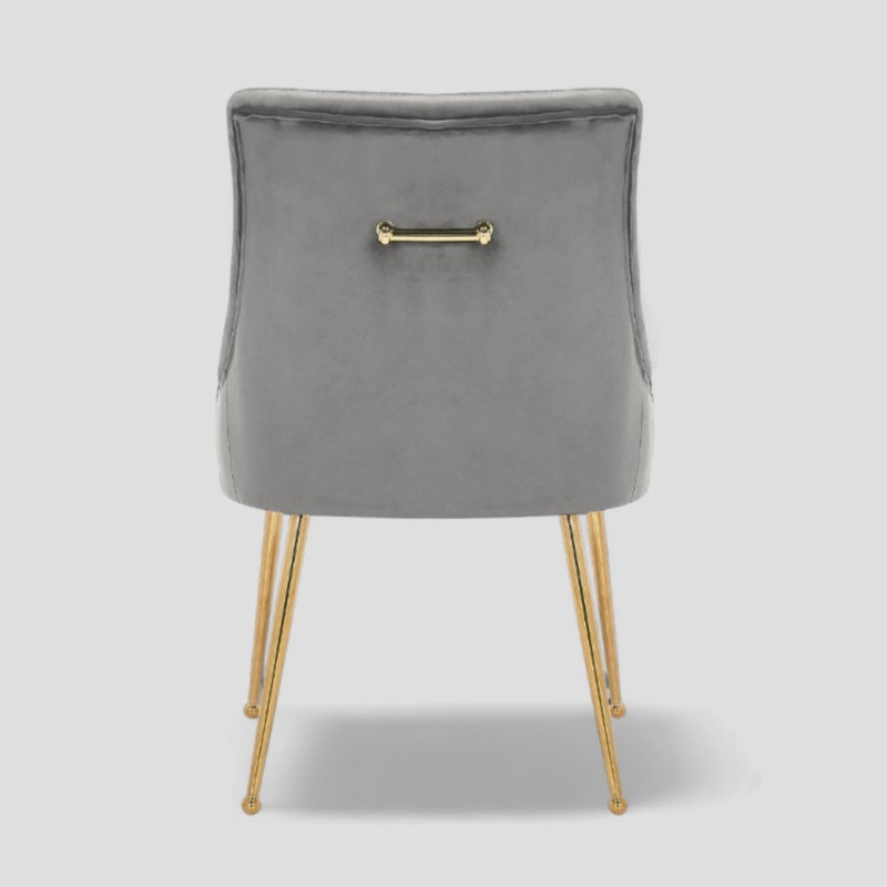 Chaise en velours Sheny, Velours gris clair
