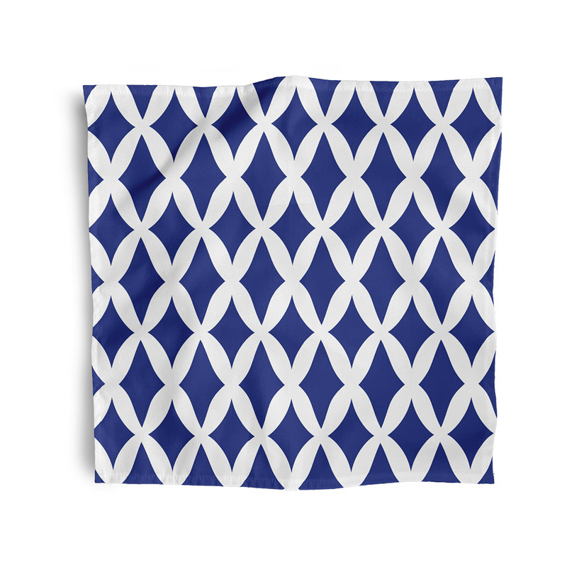 Chiaki Polyester Geometric Square Napkin, Royal