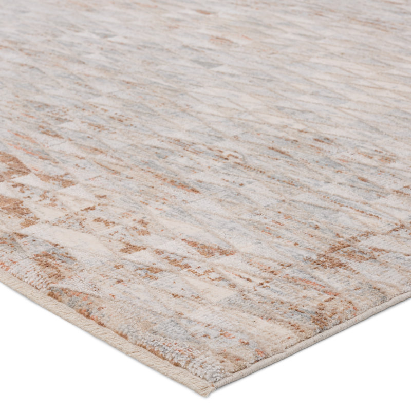 Luxurious Gray Trellis 5' x 8' Synthetic Area Rug