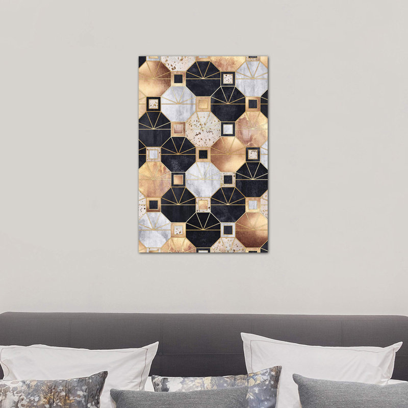 Art Deco Octagons by Elisabeth Fredriksson - Wrapped Canvas Print, 66.04 cm H x 45.72 cm W x 1.91 cm D