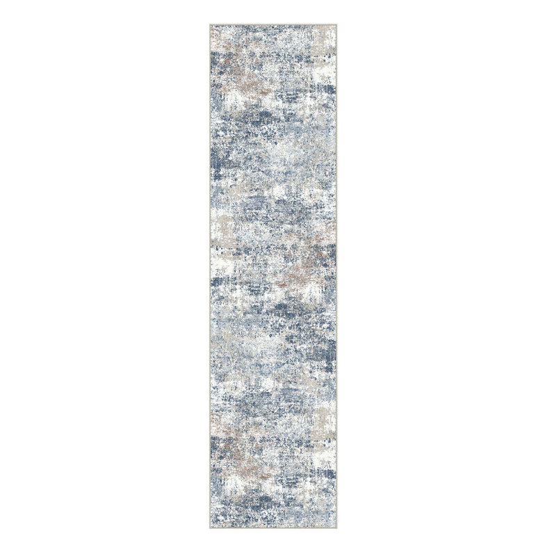 Sarah Modern Abstract Machine Washable Area Rug With Non-Slip Backing, Runner 2' x 8'