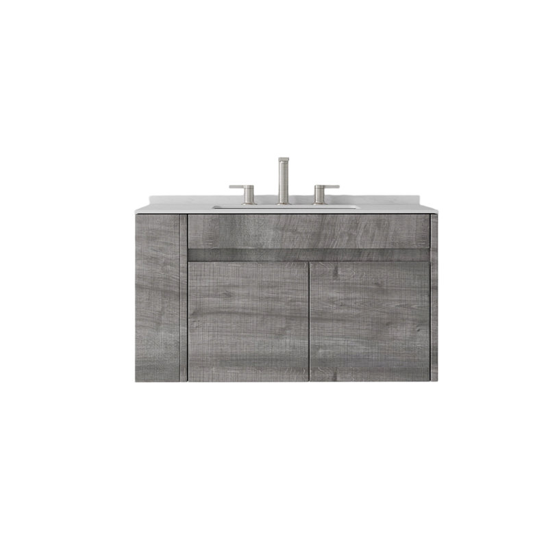 Meuble-lavabo flottant 36 po avec lavabo 36 po, Gris, 36"