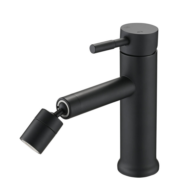 Matte Black Bathroom Faucet For 2 Mode Faucet For Bathroom Sink With 360° Rotating Aerator, Matte Black