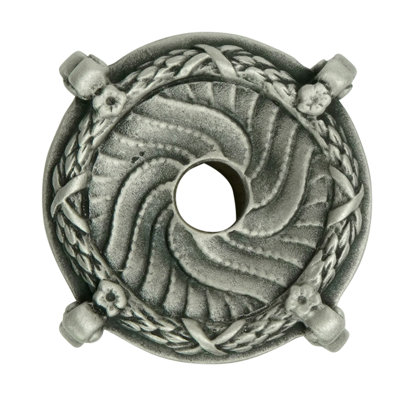 Americana round escutcheon with corbels in finish Satin