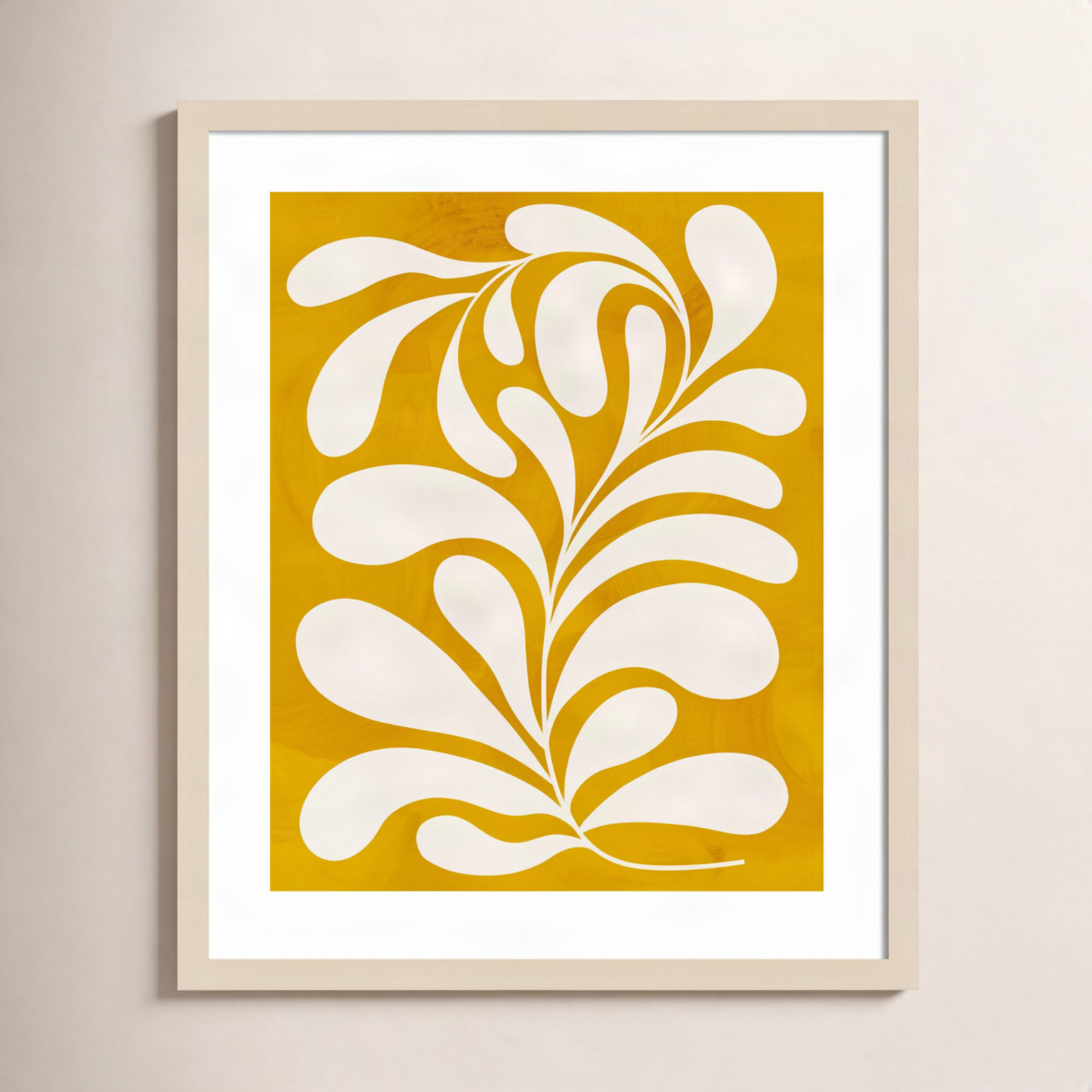 Lomi "Goldenrod I" Print by Grace Popp, 25" H x 21" W x 1" D, Natural