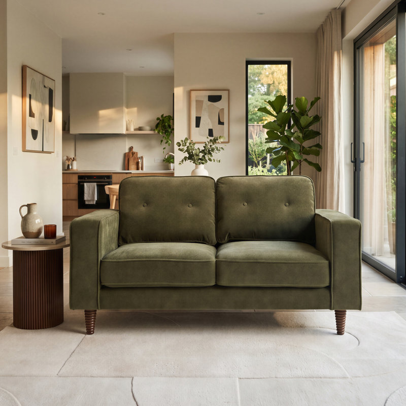 Teasha Sofa, Green Linen, 2