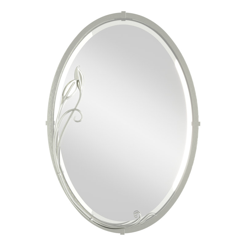 Leaf Traditional Beveled Accent Mirror, Sterling