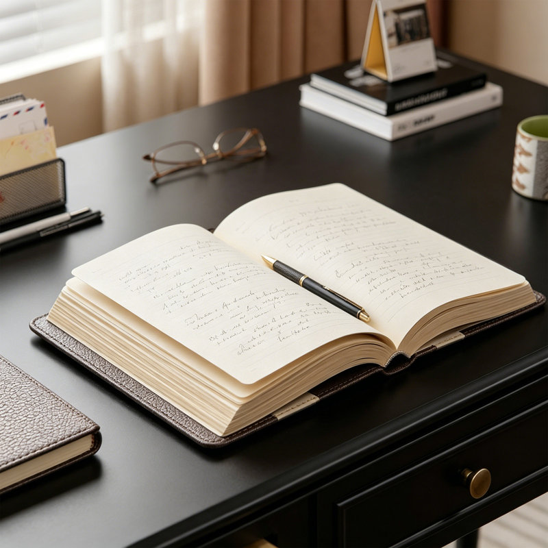 Simple Rectangle Black Solid Wood Writing Desk
