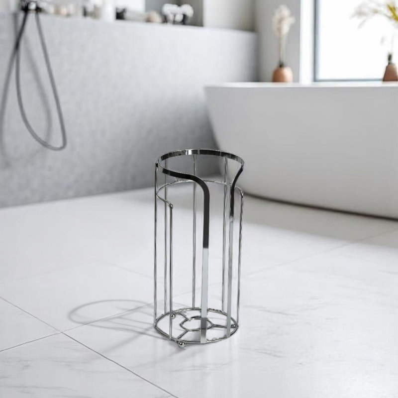 Dante Free Standing Toilet Paper Holder, Chrome